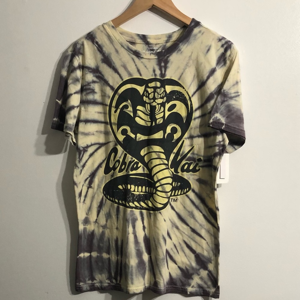 Shirt for men COBRA KAI graphic yellow tie dye. Medium